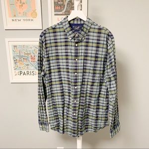Grayers Plaid Shirt, Blue, Green, XL